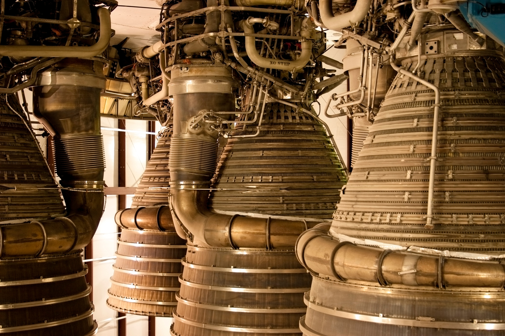 Rocket thrusters exhaust on the end of a space ship
